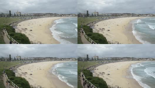 邦迪和塔玛拉马海滩海岸路径，澳大利亚悉尼高清在线视频素材下载