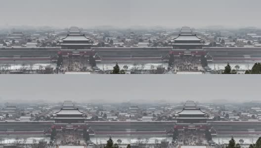 T/L WS PAN Forbidden City in Winter /北京，中国高清在线视频素材下载