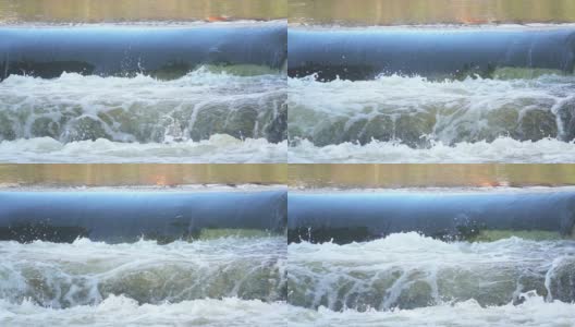 水翻滚，在河上溅起水花，慢动作250帧/秒高清在线视频素材下载