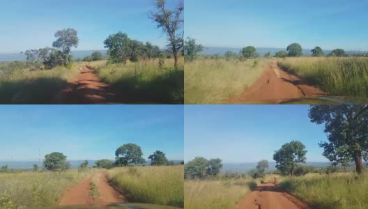 崎岖的土路在Akagera狩猎，卢旺达高清在线视频素材下载
