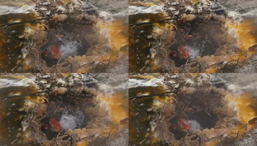 慢镜头:火山喷气口高清在线视频素材下载