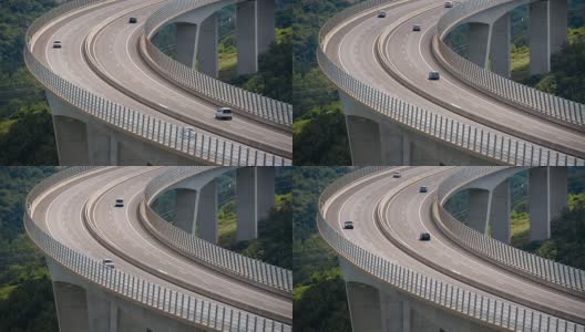 高速公路，高架桥上的日常交通高清在线视频素材下载