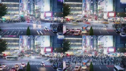 日本东京涩谷十字路口高清在线视频素材下载