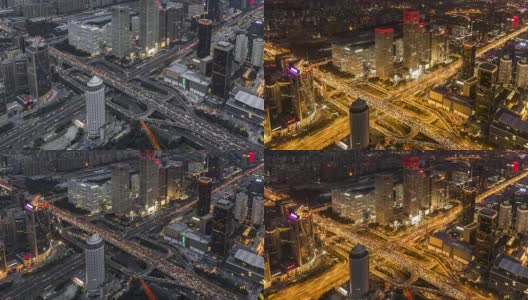 T/L TU Downtown Beijing, Day to Night Transition / Beijing, China高清在线视频素材下载