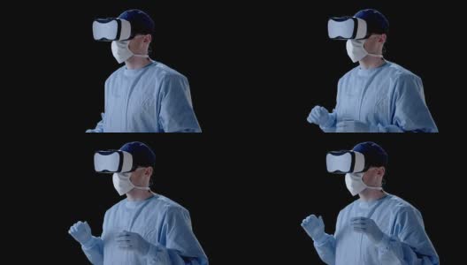 在医学研究中戴着虚拟现实眼镜的人高清在线视频素材下载