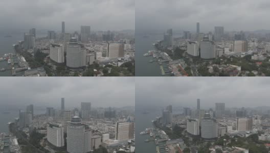 俯瞰阴云密布的城市高清在线视频素材下载