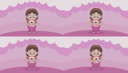 小情人用情书动画高清在线视频素材下载