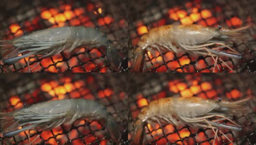 韩式烧烤虾的烹饪时间流逝高清在线视频素材下载