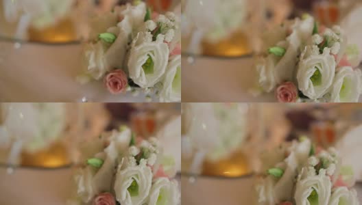 婚礼餐桌装饰-库存镜头高清在线视频素材下载