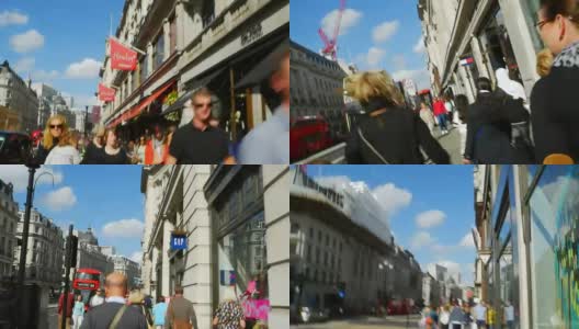 T/L POV People In London Regent Street (4K/UHD to HD)高清在线视频素材下载