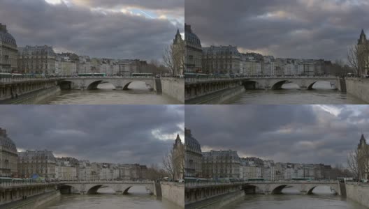 巴黎桥，时光流逝高清在线视频素材下载