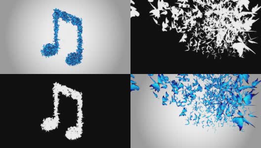 音乐音符符号由蓝蝴蝶-阿尔法高清在线视频素材下载