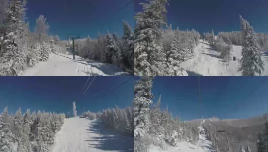 滑雪站的升降椅高清在线视频素材下载