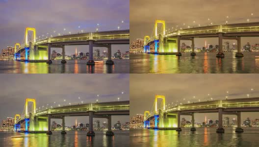 4K时光流逝:彩虹桥，东京。高清在线视频素材下载