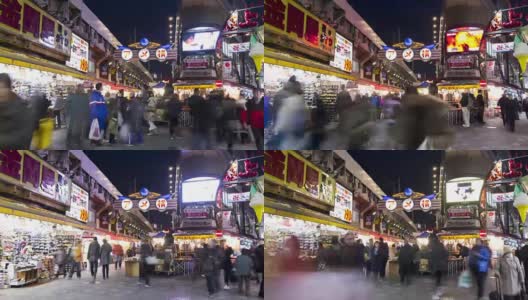 4K时光流逝:日本东京的美代子购物街。高清在线视频素材下载