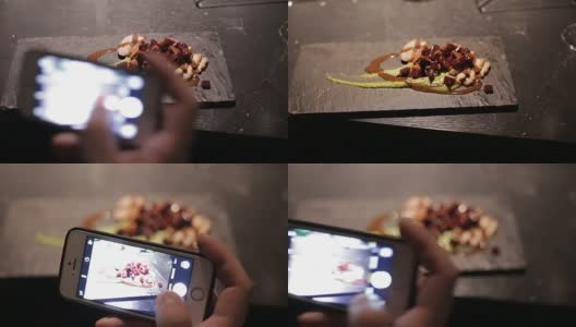 用智能手机拍摄健康的午餐高清在线视频素材下载