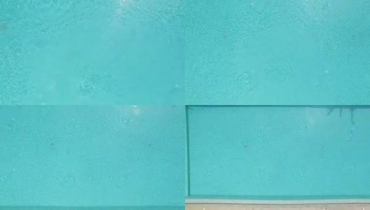 从清澈的绿松石游泳池的水缩小高清在线视频素材下载