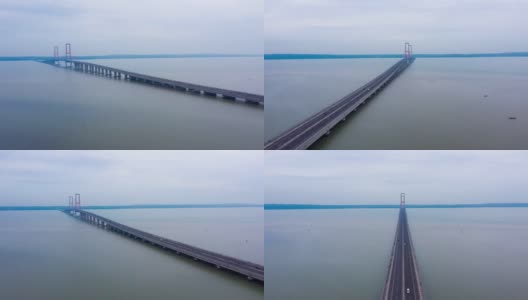 美丽的苏拉马杜大桥的空中超照高清在线视频素材下载