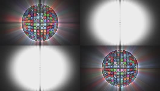 社交网络图标sphere, shine, Luma Matte高清在线视频素材下载