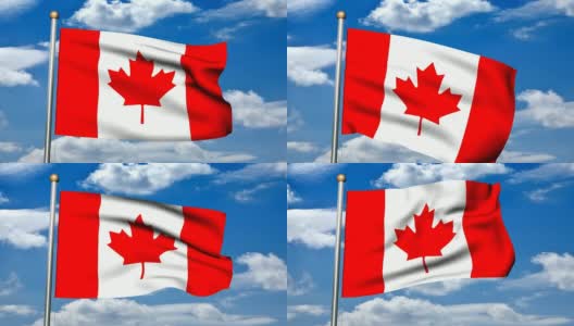 加拿大3 d国旗高清在线视频素材下载