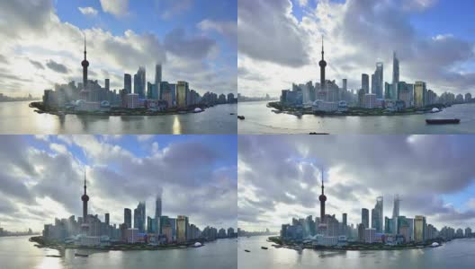 清晨的上海天际线高清在线视频素材下载