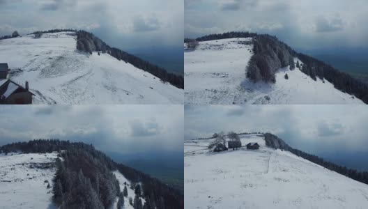 Snow in spring on mountain near Geneva, Saleve, France高清在线视频素材下载