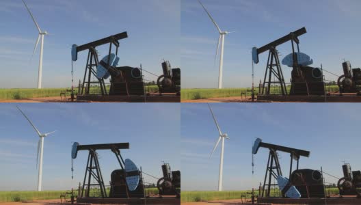 风能和石油的未来和过去高清在线视频素材下载