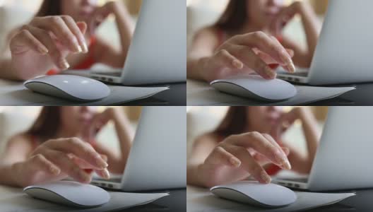 正在用笔记本电脑的女人高清在线视频素材下载