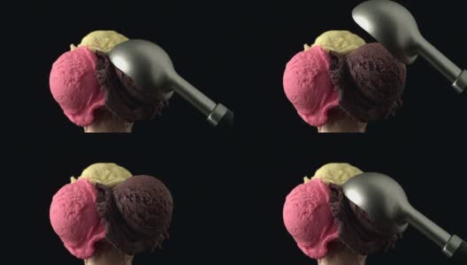 冰淇淋勺放在短号上高清在线视频素材下载
