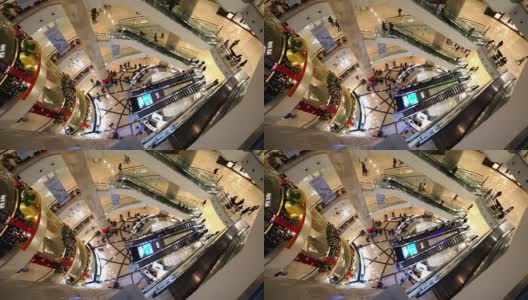 圣诞节前夕，中国台湾，顾客在台北101大厦购物高清在线视频素材下载