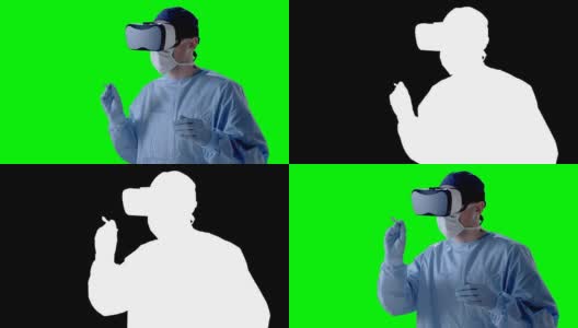 手术中戴着虚拟现实眼镜的男子高清在线视频素材下载