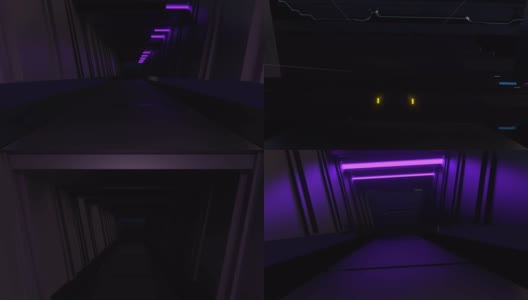 抽象网络朋克紫色夜3d渲染在暗粉色的背景高清在线视频素材下载