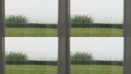 窗户上的雨和闪电，雷雨高清在线视频素材下载
