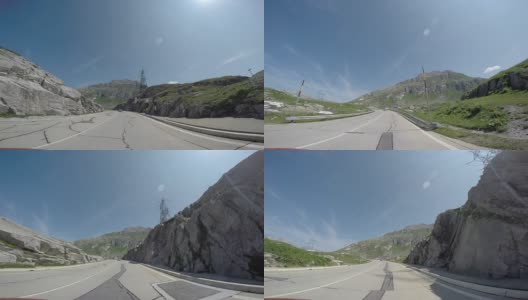 Car driving on high mountain pass POV高清在线视频素材下载