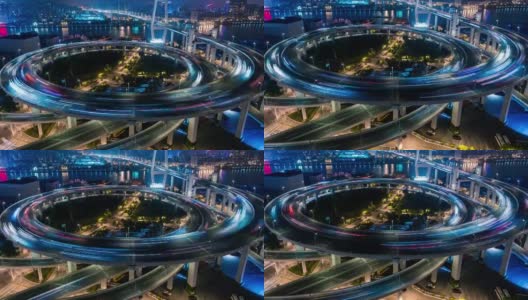时光流逝-上海南浦大桥夜景(MS HA Panning)高清在线视频素材下载