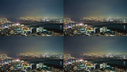 时间流逝大阪城市天际线高清在线视频素材下载