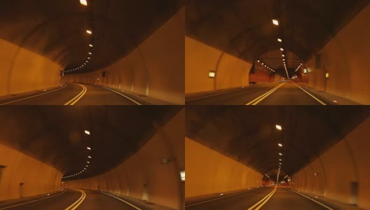 开车穿过意大利博尔扎诺的隧道高清在线视频素材下载