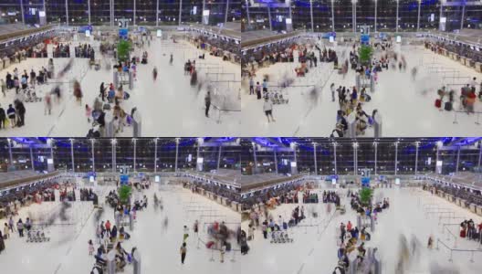HD:机场拥挤的旅客。高清在线视频素材下载