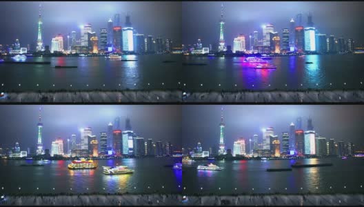 夜晚的上海天际线高清在线视频素材下载