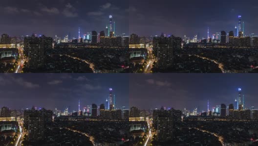 上海夜景鸟瞰图高清在线视频素材下载