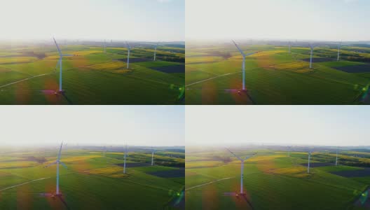再生能源-风力涡轮机，电力，ECO，高清在线视频素材下载
