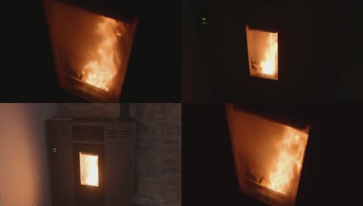 燃烧生物质炉高清在线视频素材下载