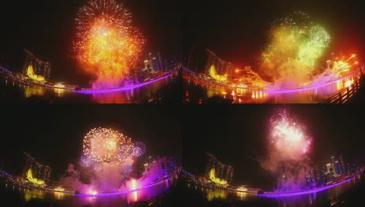 新加坡的新年焰火高清在线视频素材下载