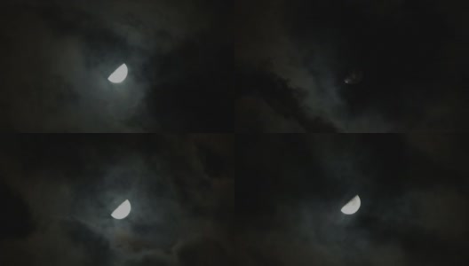 月亮与云彩的特写高清在线视频素材下载