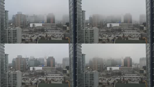 温哥华雾天的延时拍摄高清在线视频素材下载