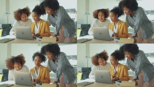 黑人女孩与金融和投资专业人士视频通话高清在线视频素材下载
