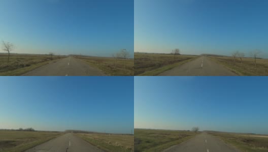 Dashcam pov镜头的汽车通过乡村景观高清在线视频素材下载