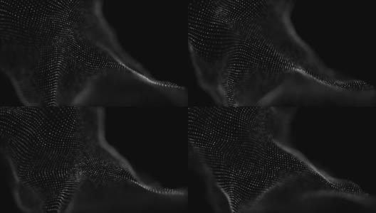 技术黑波粒子。大数据可视化。分析表示。数字的背景。3 d渲染。高清在线视频素材下载