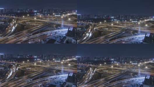 北京，中国北京，多个高速公路和立交桥的交通高峰时间高清在线视频素材下载