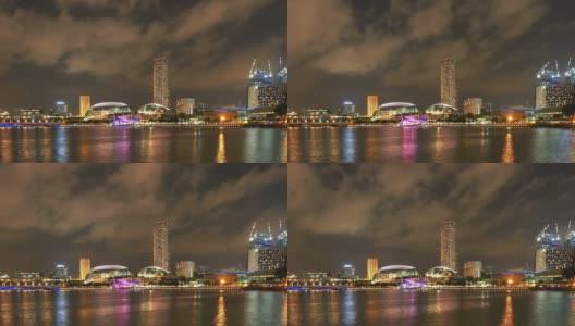 新加坡黄昏的城市景观高清在线视频素材下载